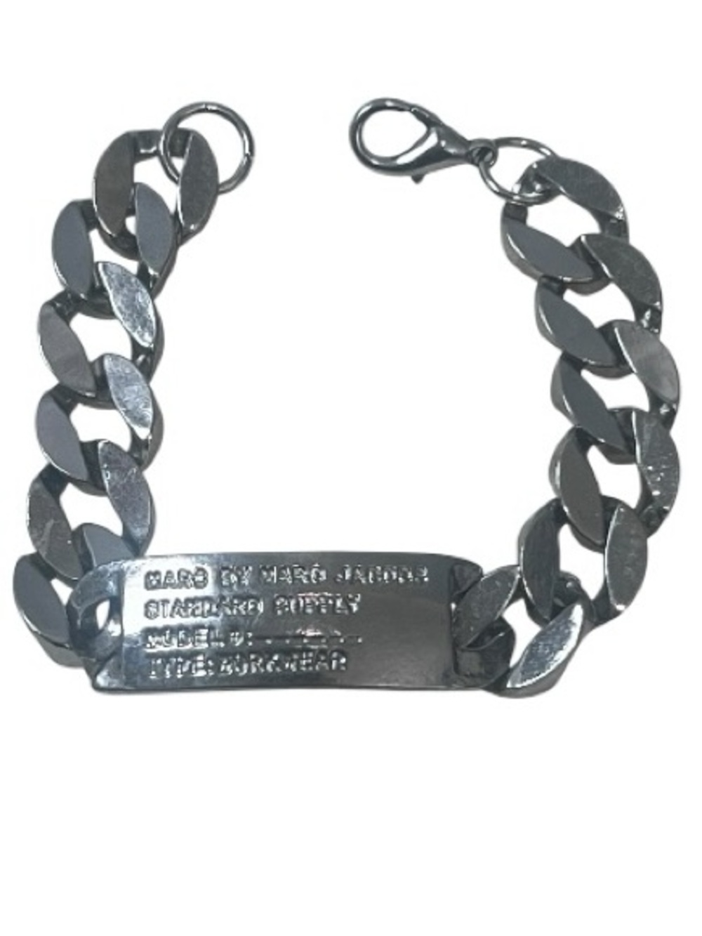 Marc by Marc Jacobs Standard Supply ID  Silver Tone Chunky Streetwear Bracelet